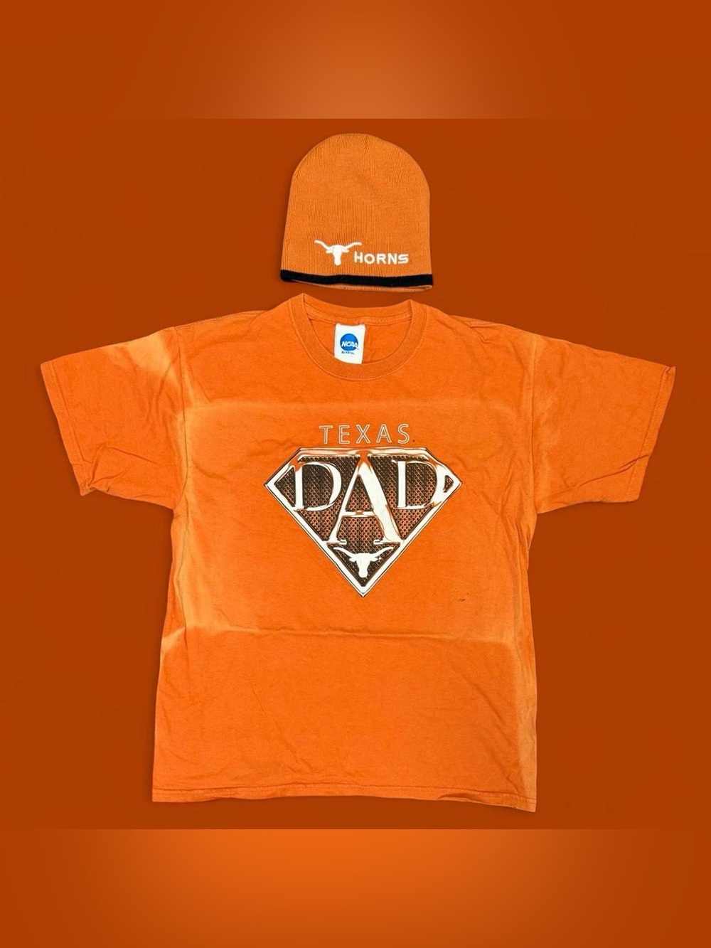 Y2K Texas Longhorns “Texas Dad” Shirt & Beanie